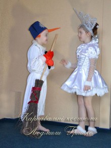 фото снеговик и снежинка авторские карнавальные костюмы для детей