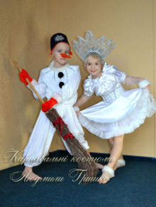 снеговик с метлой и снежинка фото костюмов