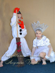 снеговик и снежинка фото новогодних костюмов