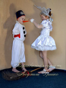 снеговик с носом и снежинка фото костюмов