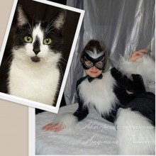 фото коллаж костюм кошки на halloween взрослый