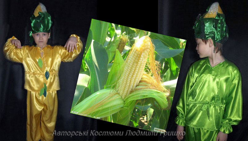 костюм кукурузы для мальчика фото коллаж на фоне кукурузы