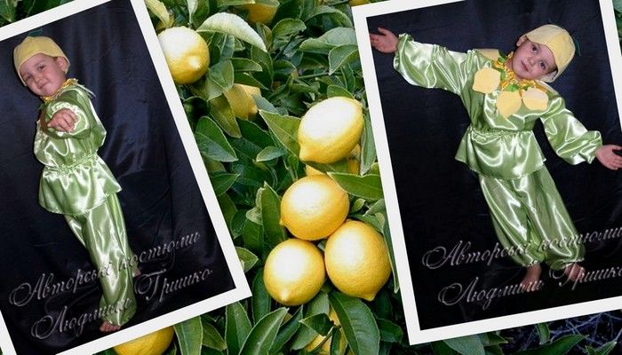 яблоки бессмертия фото коллаж костюм лимона для мальчика на фоне лимонов