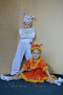 белочка и зайчик фото карнавальных детских костюмов