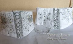 корсет снежинки с ручной вышивкой